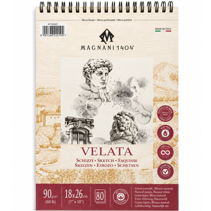 Sketchpad Spiral Velata 90g 18x26 cm in the group Paper & Pads / Artist Pads & Paper / Drawing & Sketch Pads at Pen Store (138043)