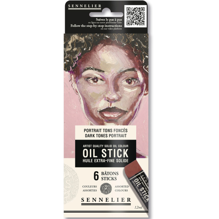 Oil Stick Mini 6-set Dark tones Portrait in the group Art Supplies / Crayons & Graphite / Oil sticks at Pen Store (138058)