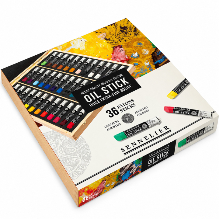 Oil Stick Wooden Box 36-set in the group Art Supplies / Crayons & Graphite / Oil sticks at Pen Store (138095)