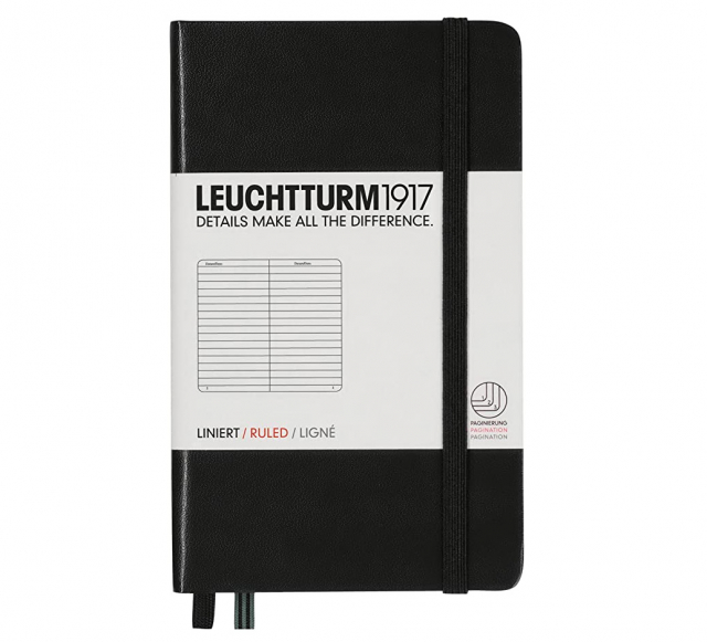 Notebook A6 Pocket Ruled Black