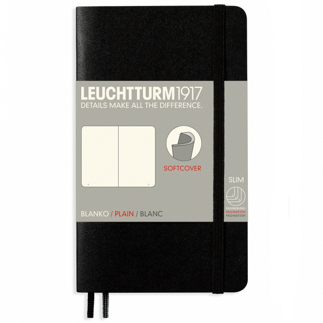 Notebook A6 Softcover Ruled Black