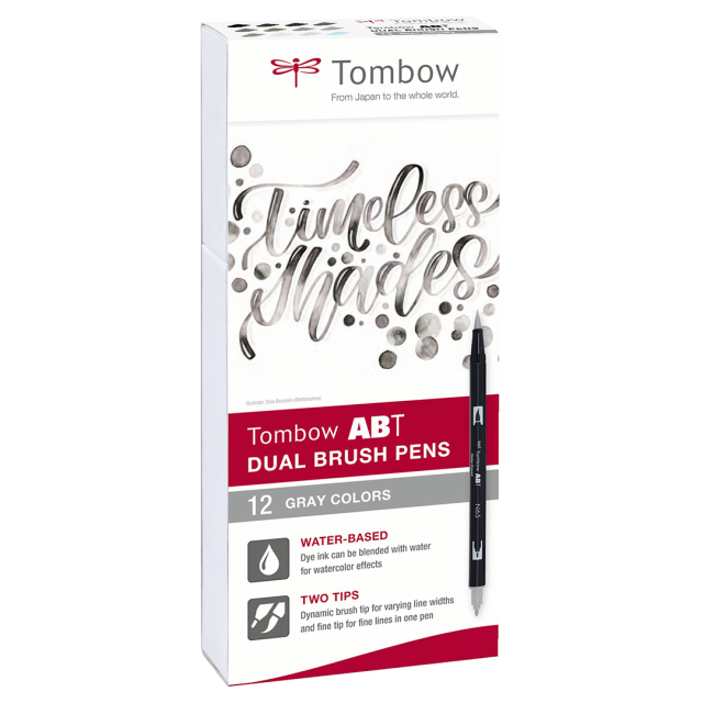 ABT Dual Brush pen 12-set Grey