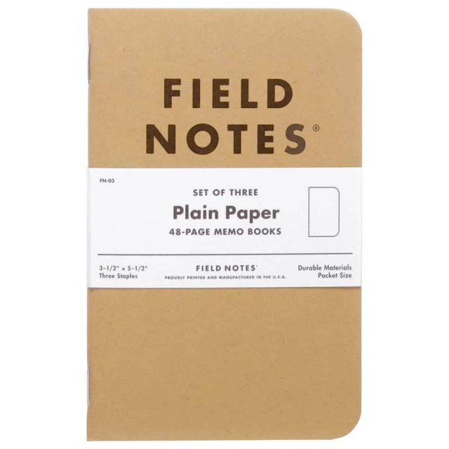 Memo Book Plain 3-pack