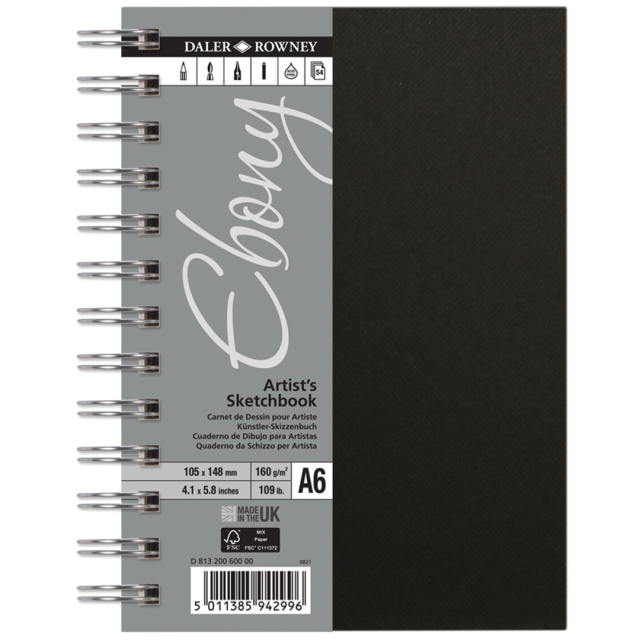 Ebony Artist's Sketch Book A6