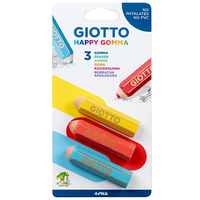 Happy Goma Eraser 3-pack