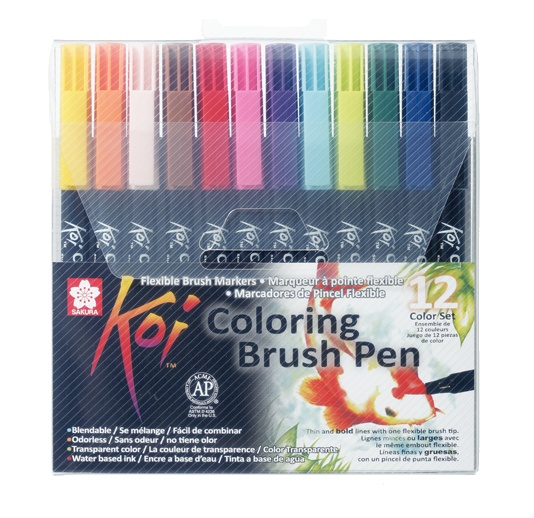 Koi Colouring Brush Pen 12-set