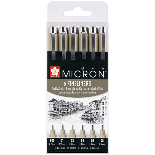 Pigma Micron Fineliner 6-set