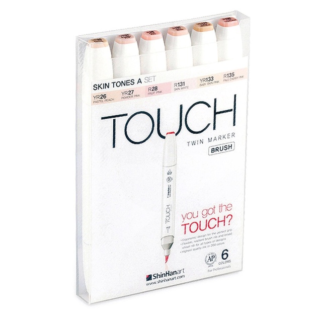 Twin Brush Marker 6-set Skin Tones A