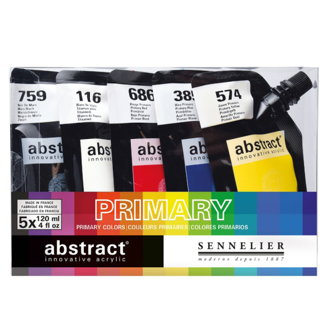 Abstract Acrylic Primary Colors