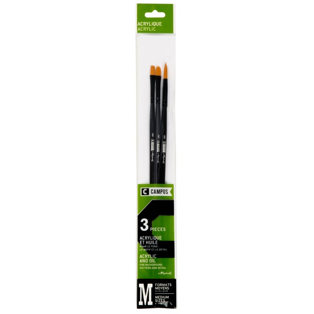 Campus Acrylic Brush 3-set M