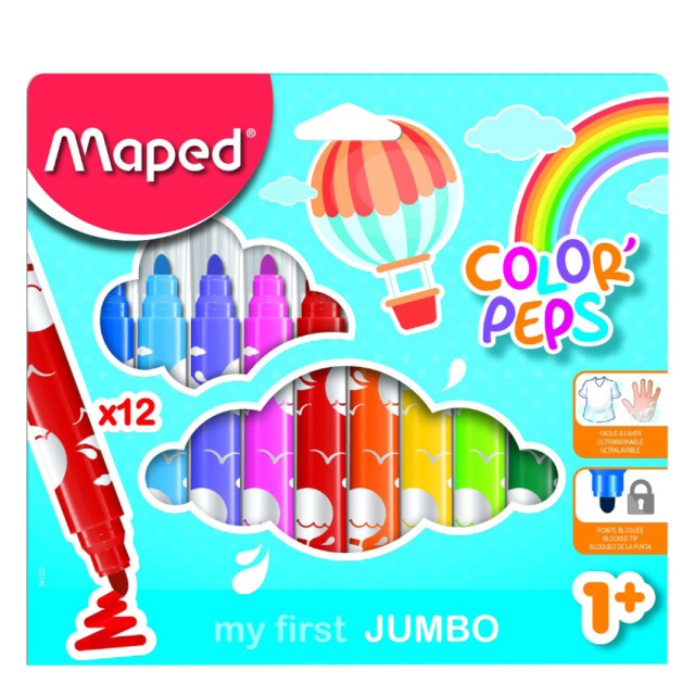 Color Peps Early Age Ultrawashable 12 Felt Tip Jumbo