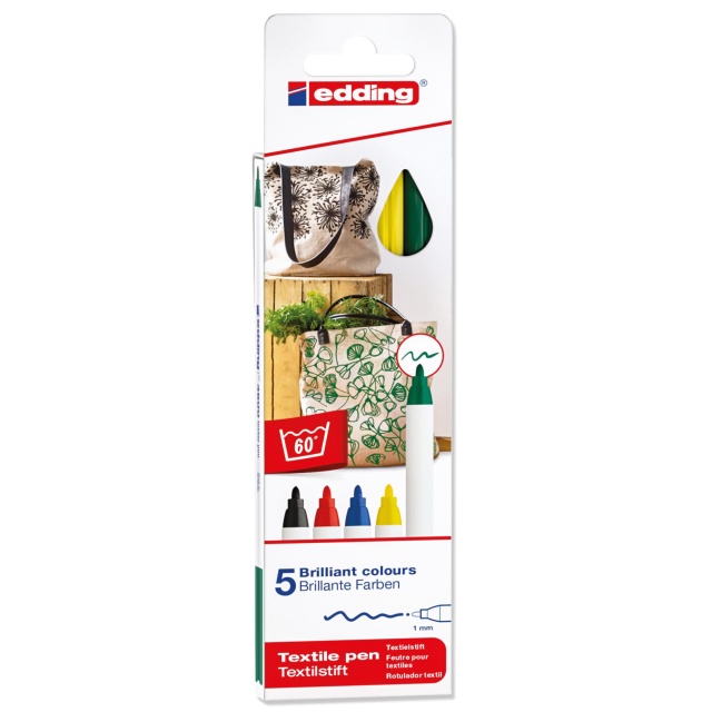 4600 Textile Marker 5-set Basic Colors