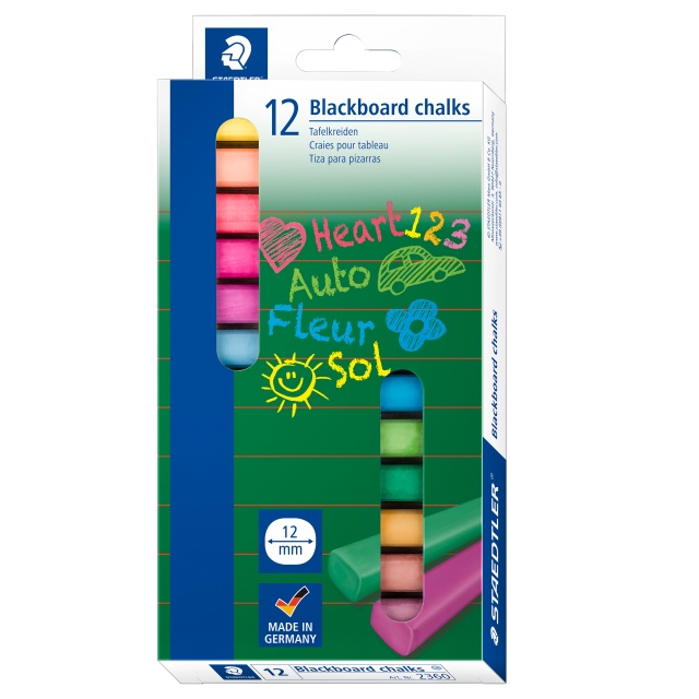 Colored Blackboard chalks 12-pack