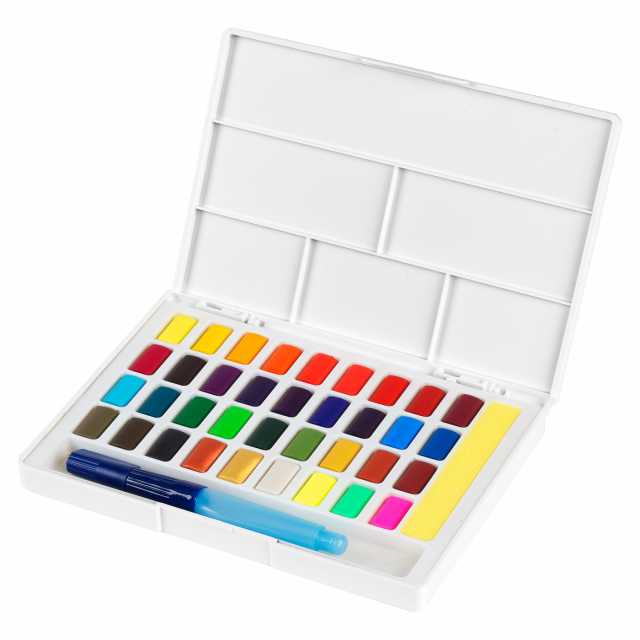 36 Watercolors + Water brush