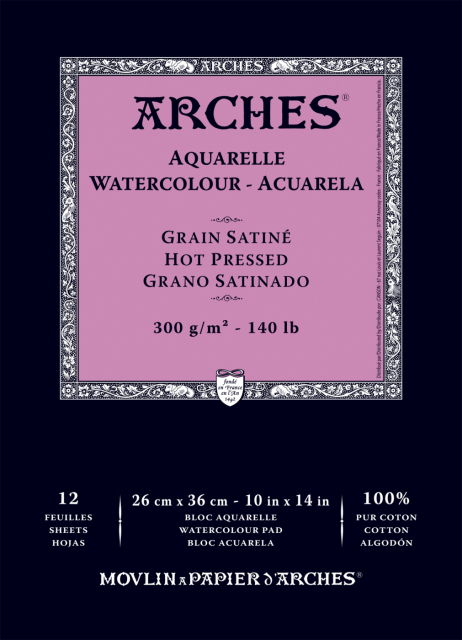 Watercolor Pad HP 300g 26x36cm 12 sheets