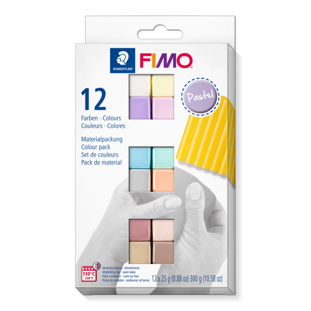 FIMO Soft Modelling Clay 12 x 25 g Pastel colours