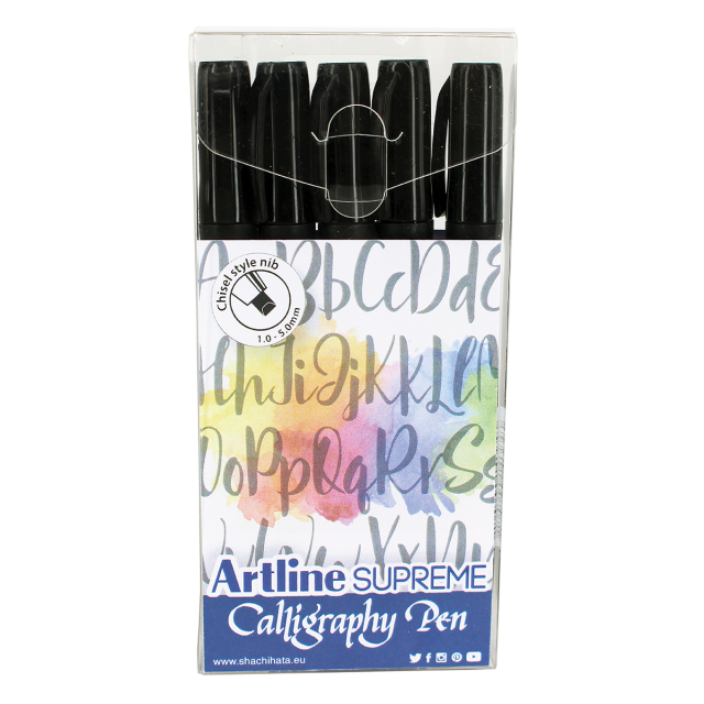 Supreme Calligraphy Pen 5-pack Black