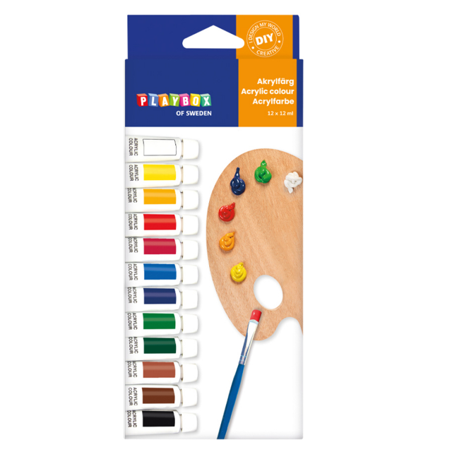 Acrylic Paint 12 colours 12 ml