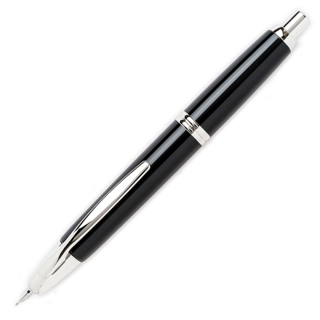 Capless Fountain Pen Black/Rhodium Broad