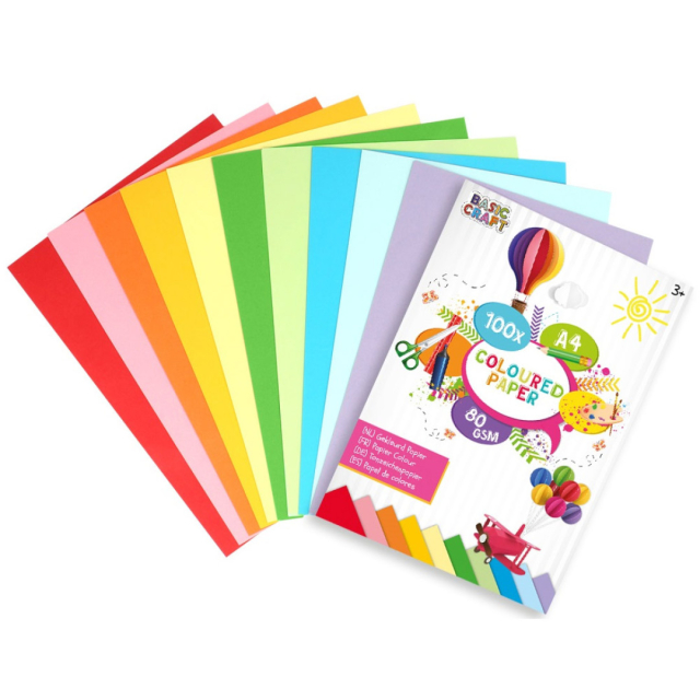 Coloured paper A4 100 sheet