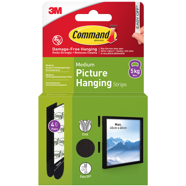 Command Hanging Strips Medium Black