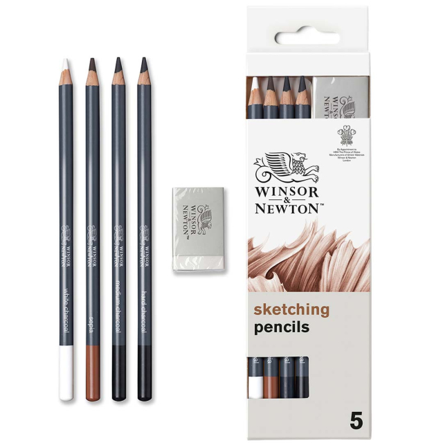 Studio Collection Charcoal Pencils Set of 4 + Eraser
