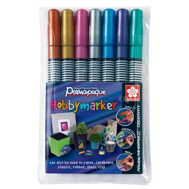 Permapaque Hobbymarker Metallic 7-set
