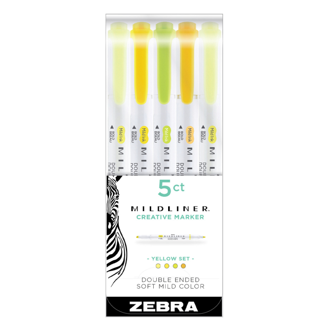 Zebra Mildliner 5-pack Yellow Tones