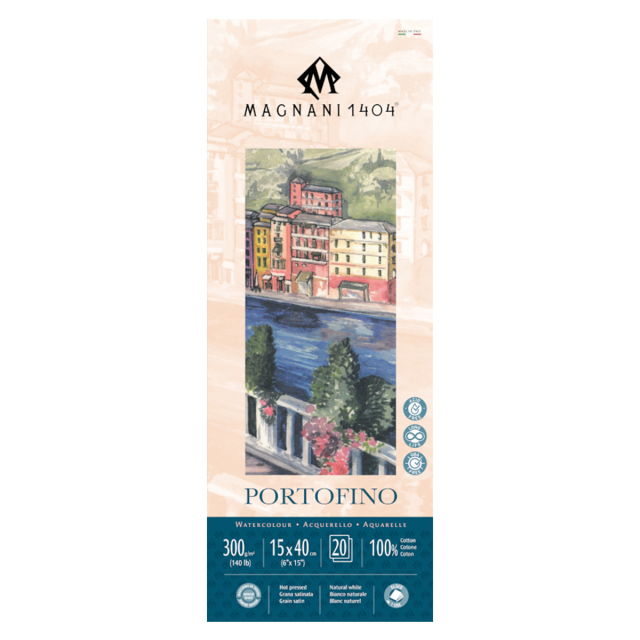 Magnani Bloc Aquarelle Portofino 100% Coton 300g Satin 20x20cm 20