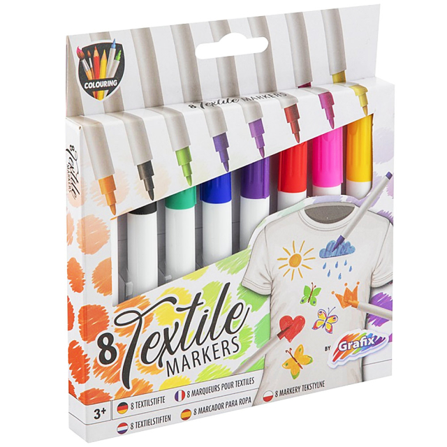 8Pcs Clothes Textile Markers Fabric Paint Pens DIY Crafts T-shirt Pigment  Paint 