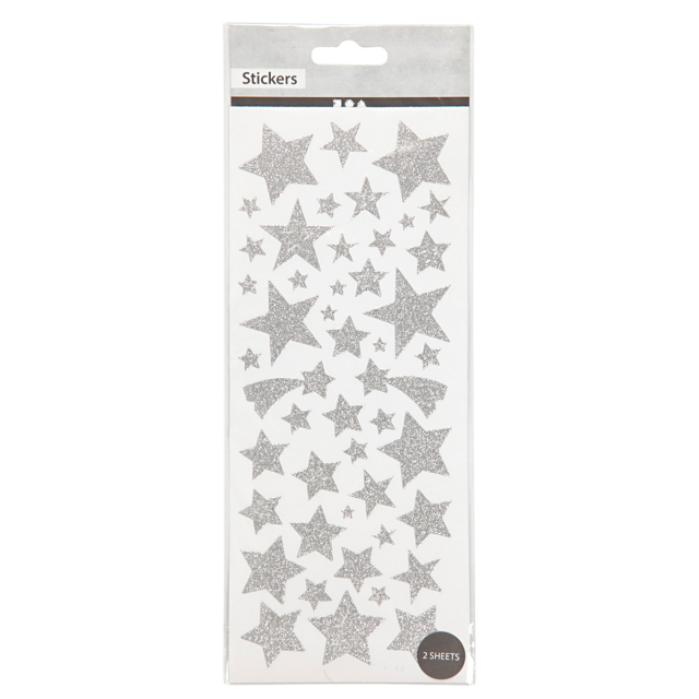 Stickers Silver Stars 2 sheets