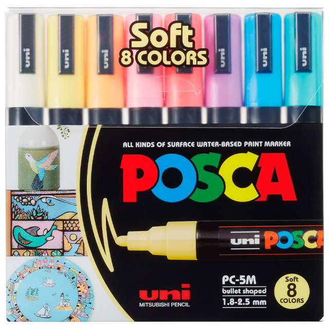 POSCA set 1M acrylic pastel paints 4pcs