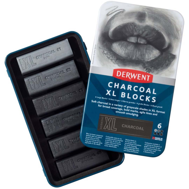 Charcoal XL Blocks Tin Set of 6