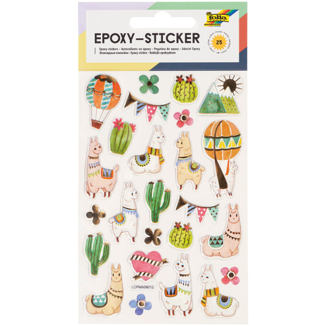 Epoxy stickers Alpaca 1 Sheet