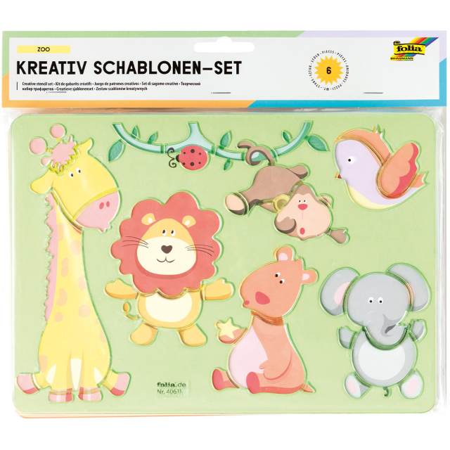 Stencils for children Zoo 6-pack