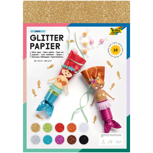 Glitter paper 10-pack