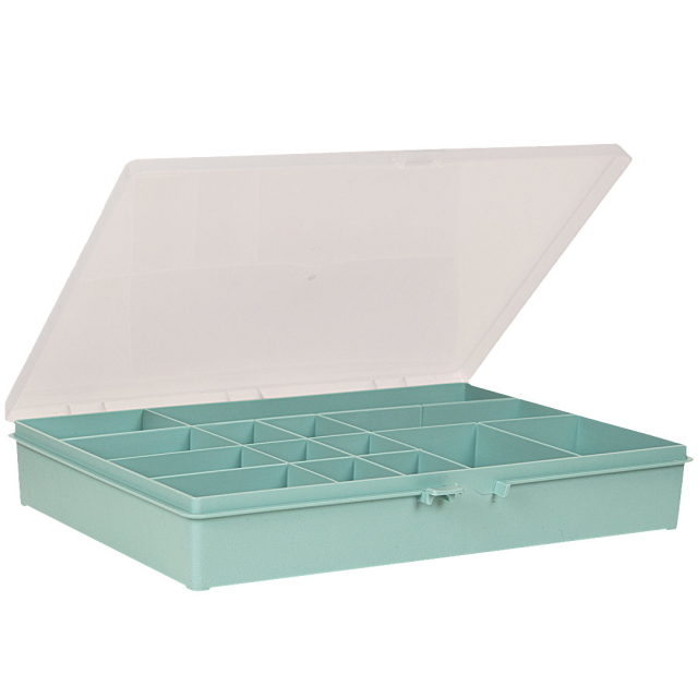 Storage box with 14 trays