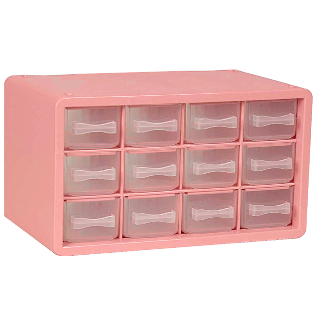 Storage organiser with 12 compartments Dusty Rose