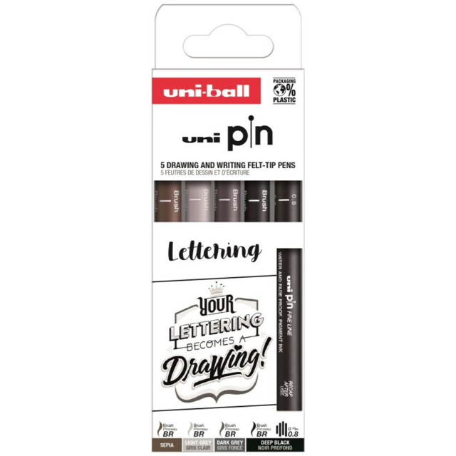 Pin Fine Line 5-set Lettering