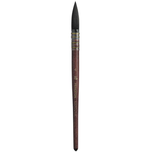 Neptune Synthetic brush short handle Quill size 4