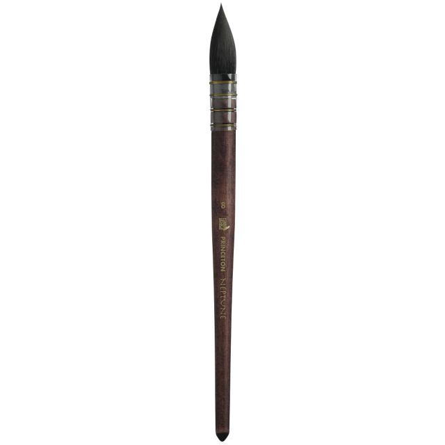 Neptune Synthetic brush short handle Quill size 8