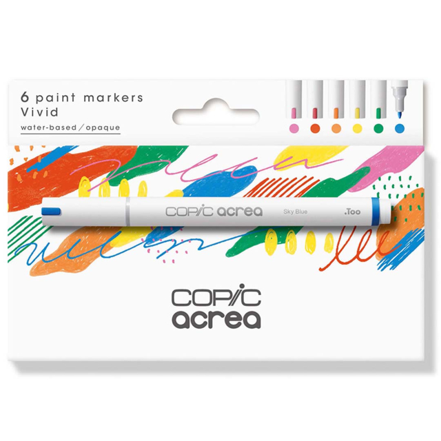 Acrea Paint Marker Set of 6 Vivid Colours