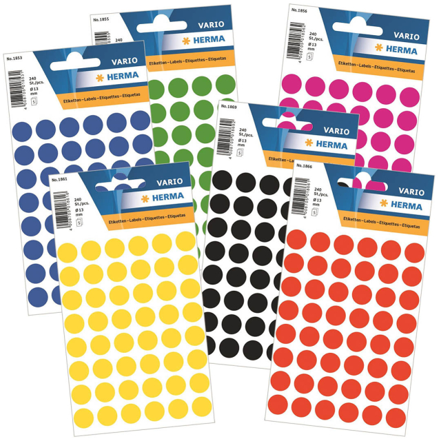 Multi-purpose labels Round Ø13mm 240 pcs
