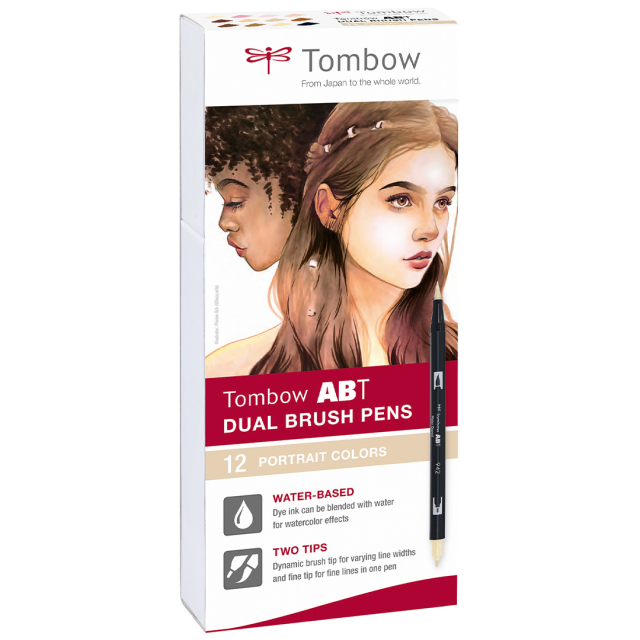 ABT Dual Brush pen Set 12 pcs Portrait