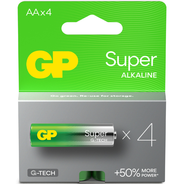 Batteries Super Alkaline AA 4-pack
