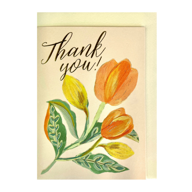 Small thank you card Tulips