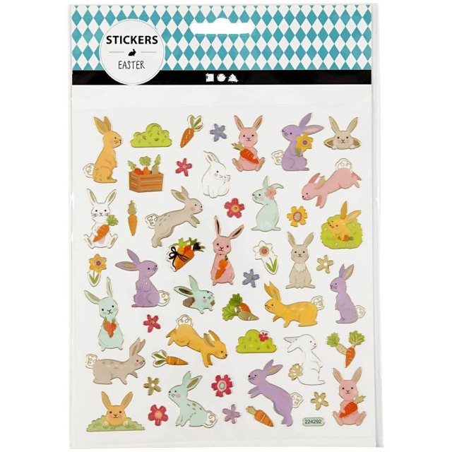 Stickers Easter bunnies 1 sheet