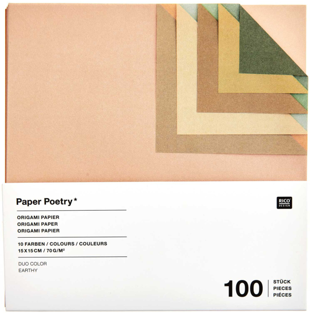 Origami paper Duo Colour Earthy 15x15 cm 100 sheets