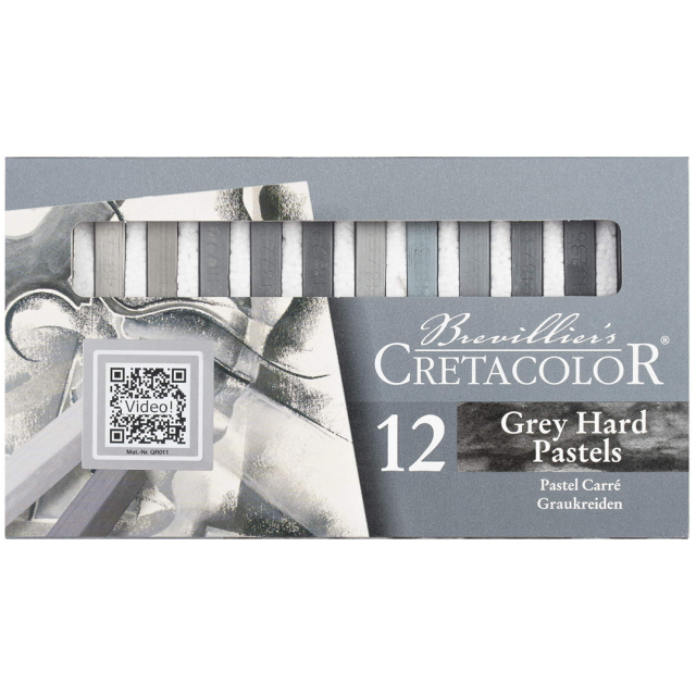 Pastel Chalks Hard Greyscale 12-set