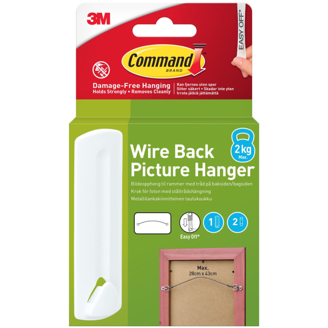 Command picture hook for wire